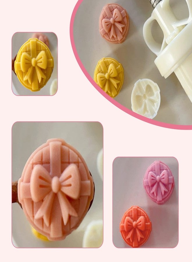 FOYWOTI Pink Mooncake Molds 20g with 1 Stamp, Mid-Autumn Festival Moon Cake Mold Set Hand Press mooncake Dessert DIY (F) - Image 5