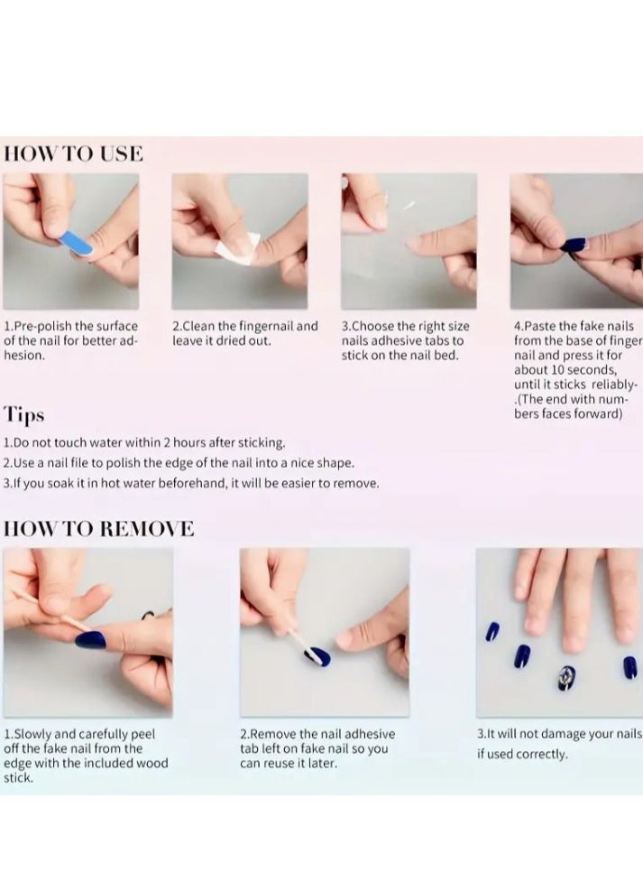 Generic False Nails – 12 Pcs Natural-Looking Fake Nails Set for Easy, Stress-Free Manicure – Durable & Reusable Acrylic Nails  - Image 2