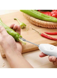 Liying Electric Vegetable Corer, Chargeable Electric Vegetable Corer, 2 in 1 Multifunctional Electric Zucchini Corer Veggie Digging Drill & Seafood Scale Scraper, Rechargeable Kitchen Fruit Vegetable Core Remover Tool Fish Scaler Remover, White  - Image 5