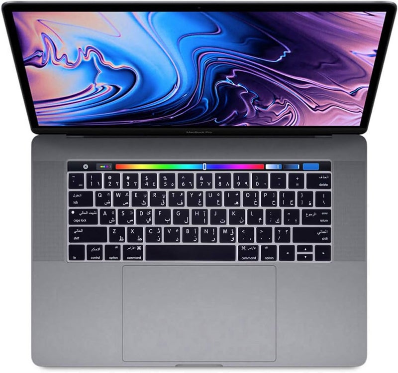 WYGCH Arabic Language Keyboard Cover for MacBook Pro 13 15 inch 2019 2018 2017 and 2016 with Touch Bar and Touch ID Model: A2159 A1989 A1706/A1990 A1707, USA Version - Image 3