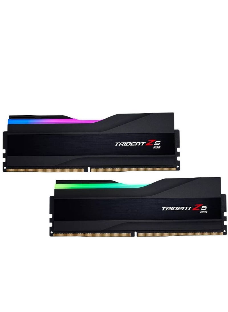 G.Skill G.SKILL Trident Z5 RGB Series 32GB (2x16GB) DDR5 Dual Channel Desktop Memory Kit, 7200 MT/s Memory Speed, CL34-45-45-115 Latency, 1.40 Voltage, Intel XMP 3.0, 288-Pin, Black | F5-7200J3445G16GX2-TZ5RK  - Image 1