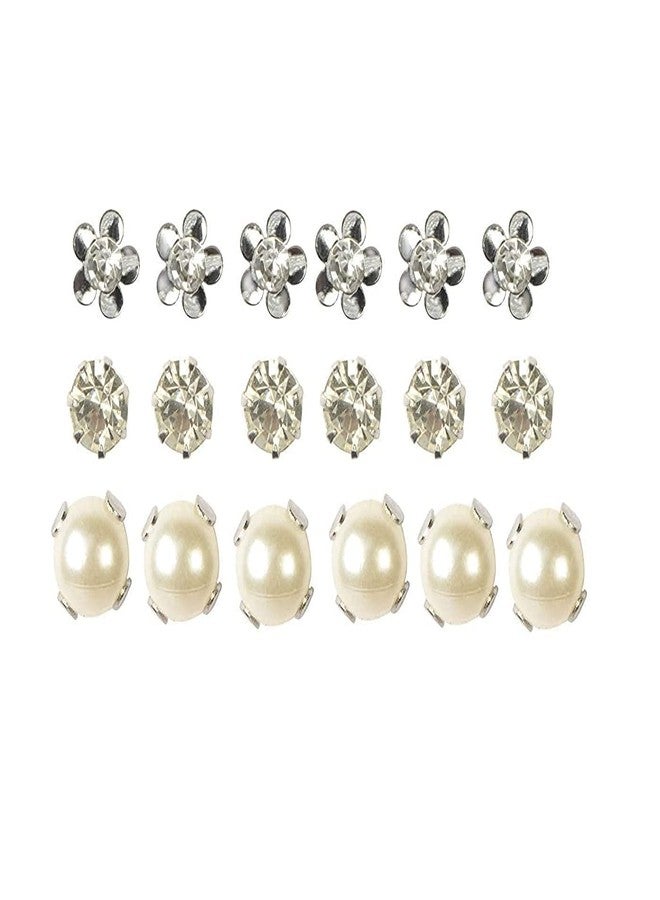 STRIPES® essentials Multi Colour Pearl Stud Different Design Earrings set for Women & Girls Earrings Combo of Earrings for All Occasion Marriage, Birthday,Daily Waer (9 Pairs) - Image 1
