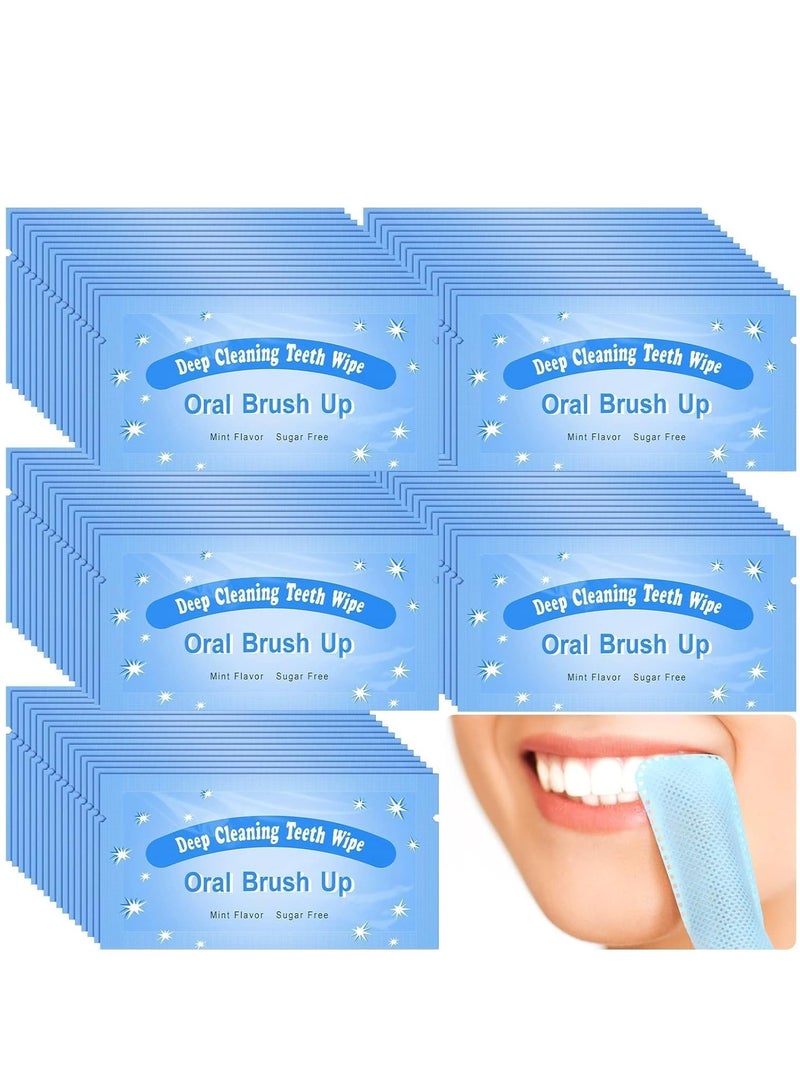 Disposable Finger Brush Teeth Wipes, 60 Pcs Teeth Cleaning Tablets, Surface Deep Teeth Cleaning Finger Wipes Oral Wipes, Bulk Finger Toothbrush for Adults Teeth Mouth and Gums Dental Cleaning - Image 1