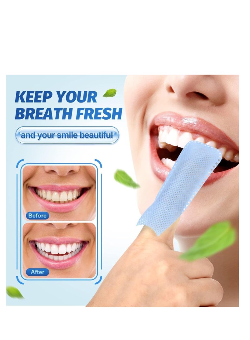 Disposable Finger Brush Teeth Wipes, 60 Pcs Teeth Cleaning Tablets, Surface Deep Teeth Cleaning Finger Wipes Oral Wipes, Bulk Finger Toothbrush for Adults Teeth Mouth and Gums Dental Cleaning - Image 3