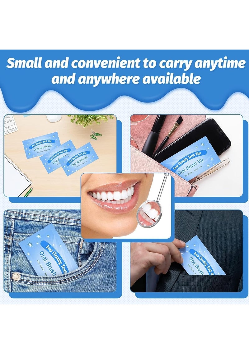 Disposable Finger Brush Teeth Wipes, 60 Pcs Teeth Cleaning Tablets, Surface Deep Teeth Cleaning Finger Wipes Oral Wipes, Bulk Finger Toothbrush for Adults Teeth Mouth and Gums Dental Cleaning - Image 5