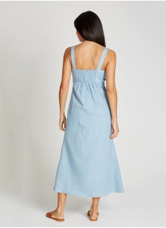 Little Mistress Strappy Denim Maxi Dress  - Image 2