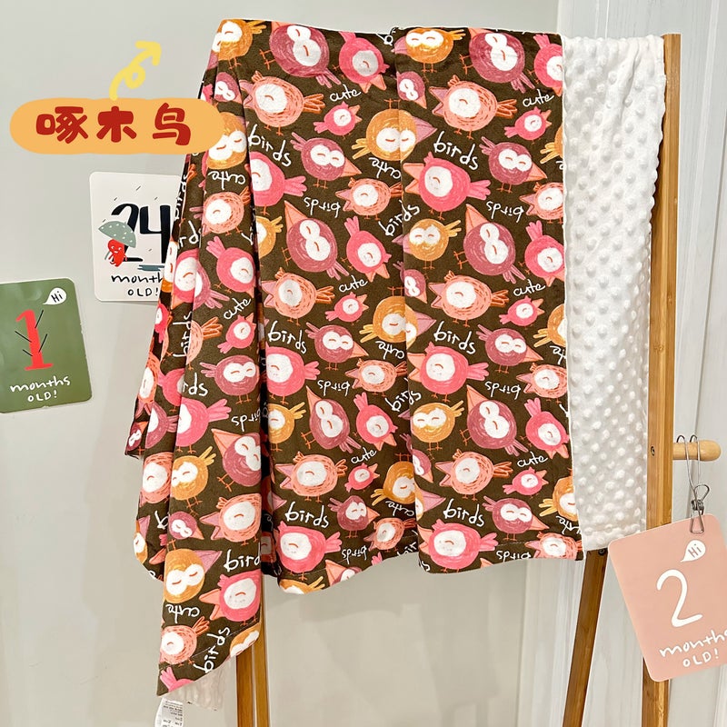 Childrens Air-conditioning Quilt Doudou Pacifying Small Wool Sleeping Blanket Washable Baby Lunch Break Quilt Four Seasons Sofa Blanket Cover Blanket Woodpecker 