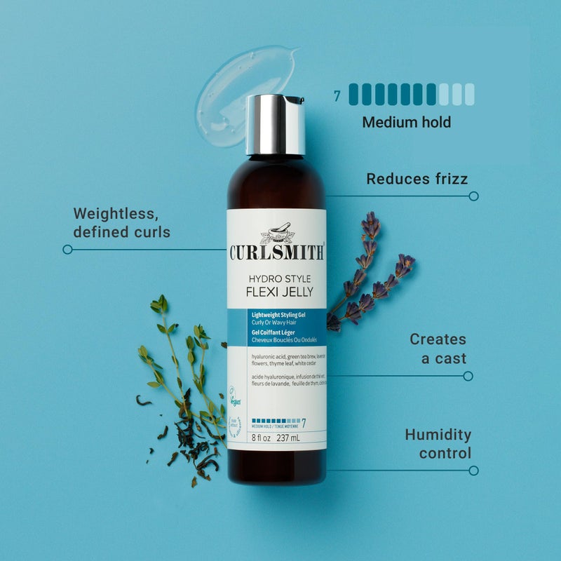 CURLSMITH - Hydro Style Flexi-Jelly - Vegan Defining Gel for Wavy, Curly or Coily Hair (8fl.oz) - Image 2