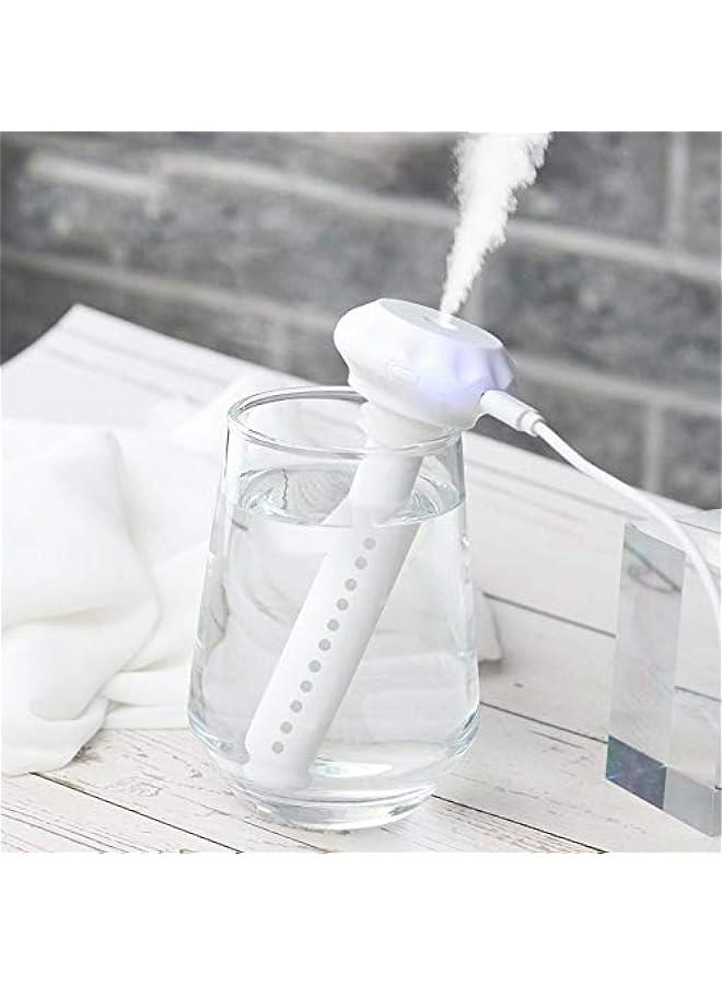 USB Mini Donut Humidifier for Travel Bedroom Car Plant, Portable Bottle Mist Maker Stick, Quiet Bedside Air Moisturizer  - Image 1