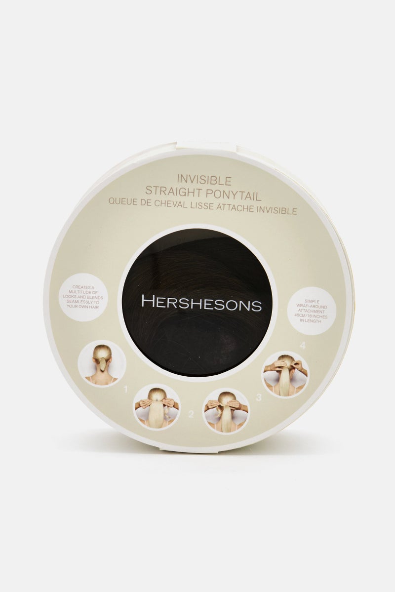 Hershesons Invisible Straight Ponytail Clip In Hair Extension, Copper Brown - Image 5