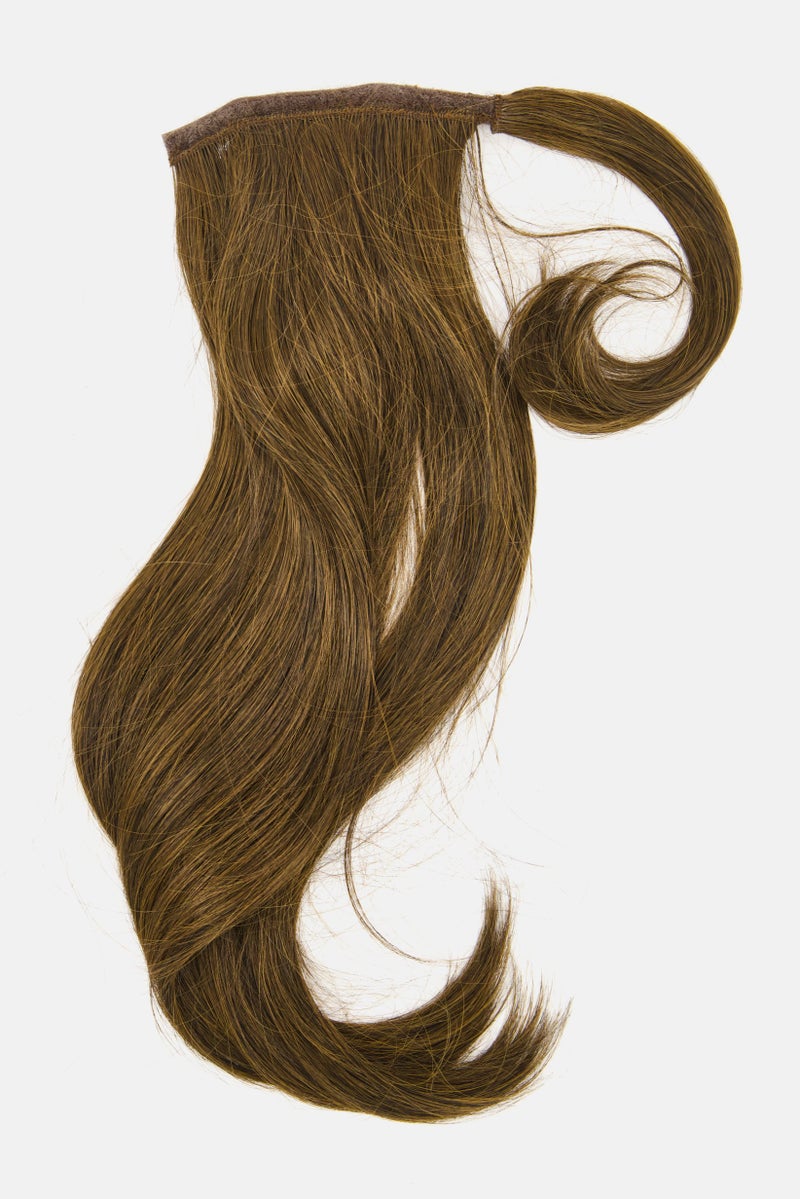 Hershesons Invisible Straight Ponytail Clip In Hair Extension, Copper Brown - Image 4