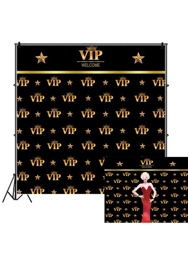 Eainb 8x8ft VIP Red Carpet Event Backdrop VIP Photography Background for Interior Decoration Wallpaper Cine Film Show Booth Celebrity Activity Premiere Award Movie Ceremony Photo Studio Props - Image 2