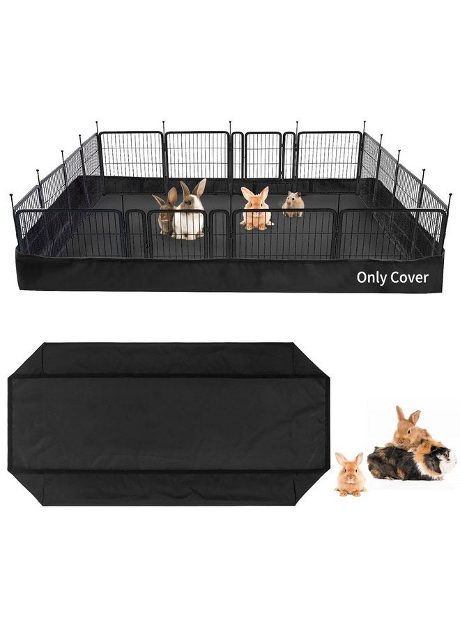 AKEfit Guinea Pig Cage Tarp Bottom Waterproof with Four Velcro Straps on one Side for Easy Removal and Cleaning for Rabbits, Hamsters, Ferrets (48 "L x 24 "W x 4 "H, Black) - Image 1