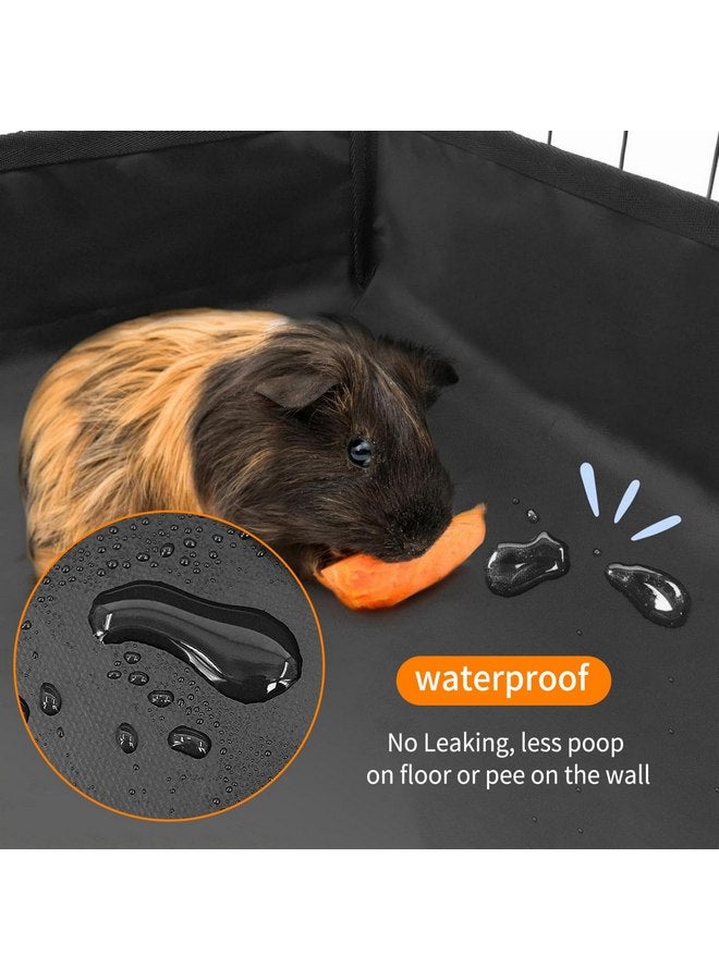 AKEfit Guinea Pig Cage Tarp Bottom Waterproof with Four Velcro Straps on one Side for Easy Removal and Cleaning for Rabbits, Hamsters, Ferrets (48 "L x 24 "W x 4 "H, Black) - Image 4