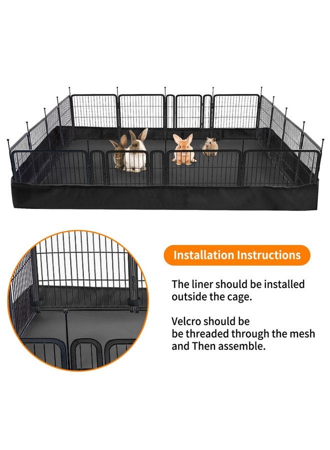 AKEfit Guinea Pig Cage Tarp Bottom Waterproof with Four Velcro Straps on one Side for Easy Removal and Cleaning for Rabbits, Hamsters, Ferrets (48 "L x 24 "W x 4 "H, Black) - Image 3