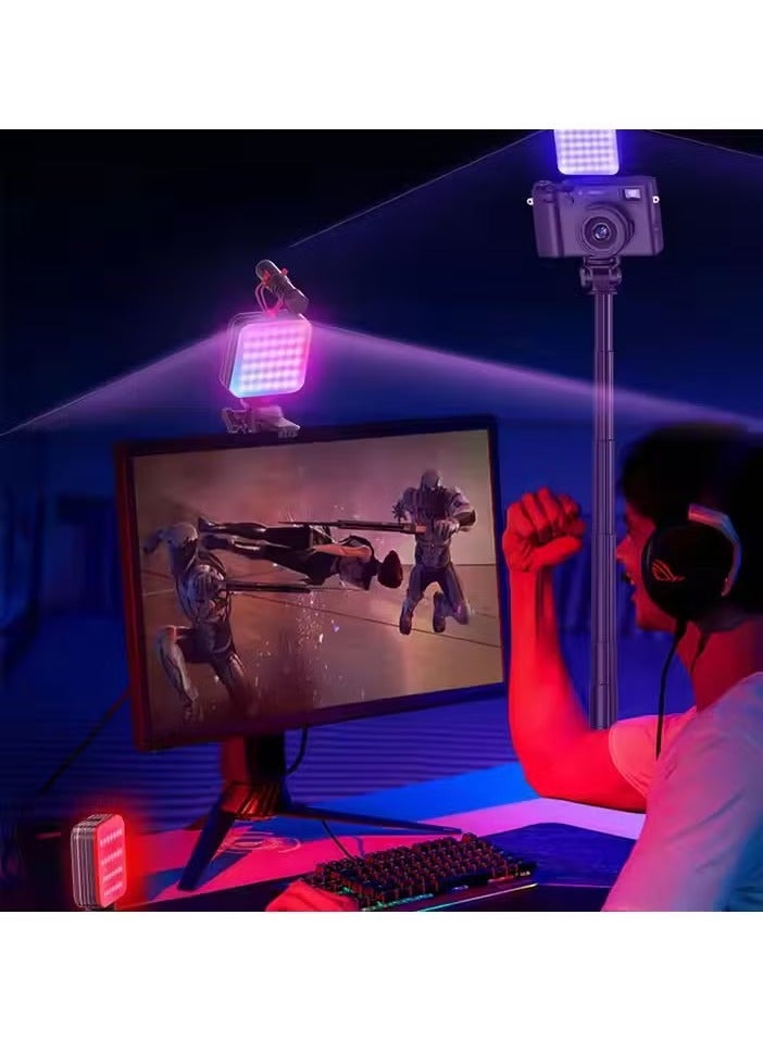 JAJEEK D12S LED Fill Light 2000mAh Portable RGB Video Light, Full Color, Multi-Port, Rechargeable, Compact Pocket-Sized LED Light for Photography, Vlogging, and Content Creation  - Image 3