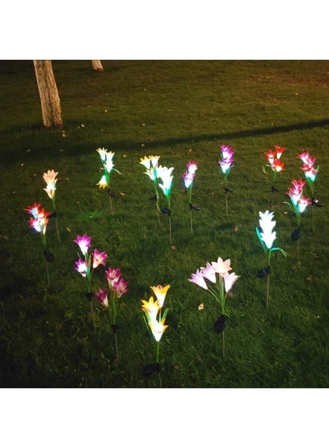 Solar Lily Flower Garden Lights Outdoor, Waterproof, Color Changing LED, 2 Pack - Image 5