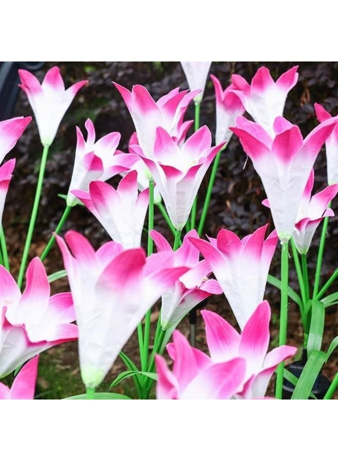 Solar Lily Flower Garden Lights Outdoor, Waterproof, Color Changing LED, 2 Pack - Image 2