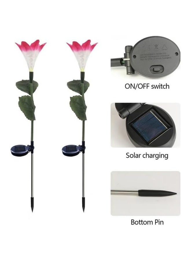 Solar Lily Flower Garden Lights Outdoor, Waterproof, Color Changing LED, 2 Pack - Image 4