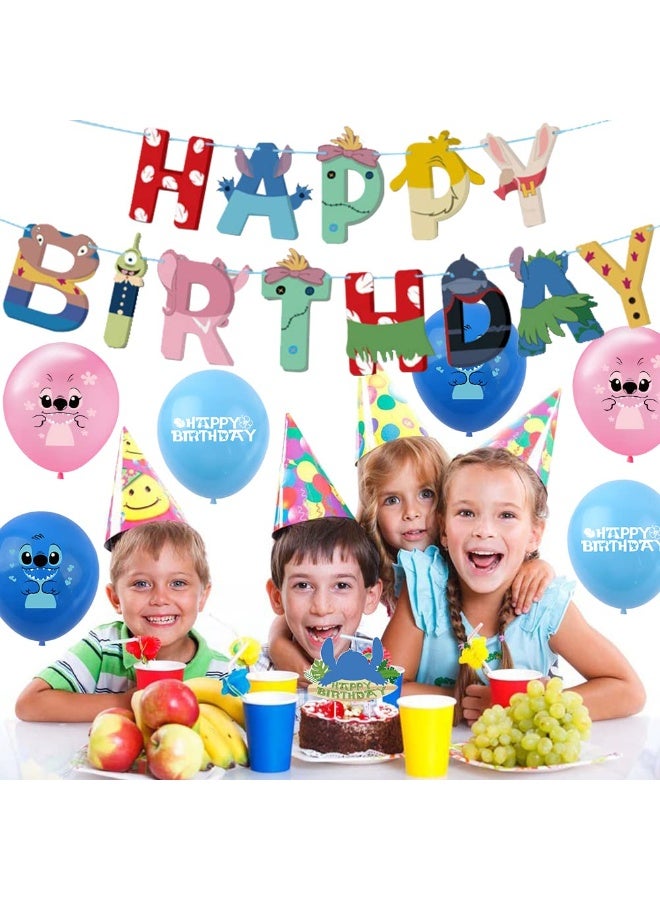 دايتويز مجموعة زينة عيد ميلاد بشخصيات كرتونية - لوازم حفلات للأطفال مع بالونات ولافتات وزينة كعك - Image 5