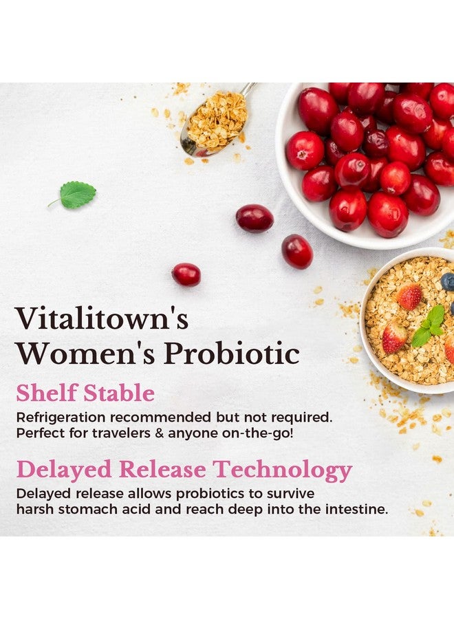 Vitalitown Vitalitown Probiotics for Women 120 Billion CFUs, 30 Strains, with Prebiotics & Digestive Enzymes & Cranberry, Gut & Vaginal Health, Vegan 30 Delayed Release Caps  - Image 4