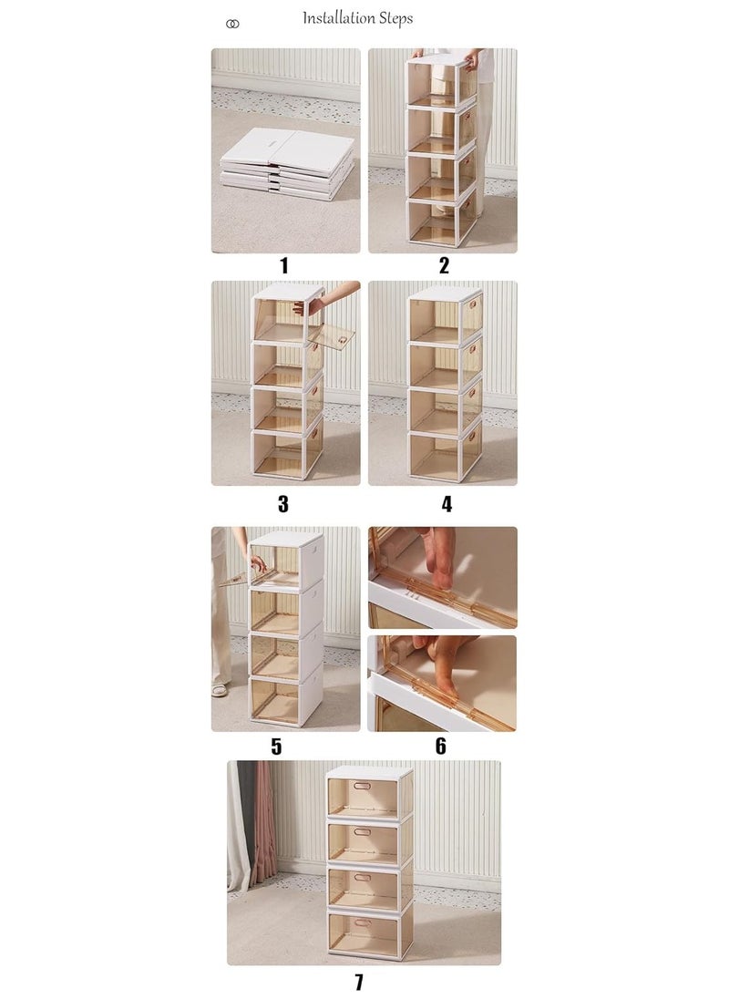 BLOOMING TIME - Foldable Shoe Storage: Stackable Organizer Set of 4, Stack1284 - Image 1