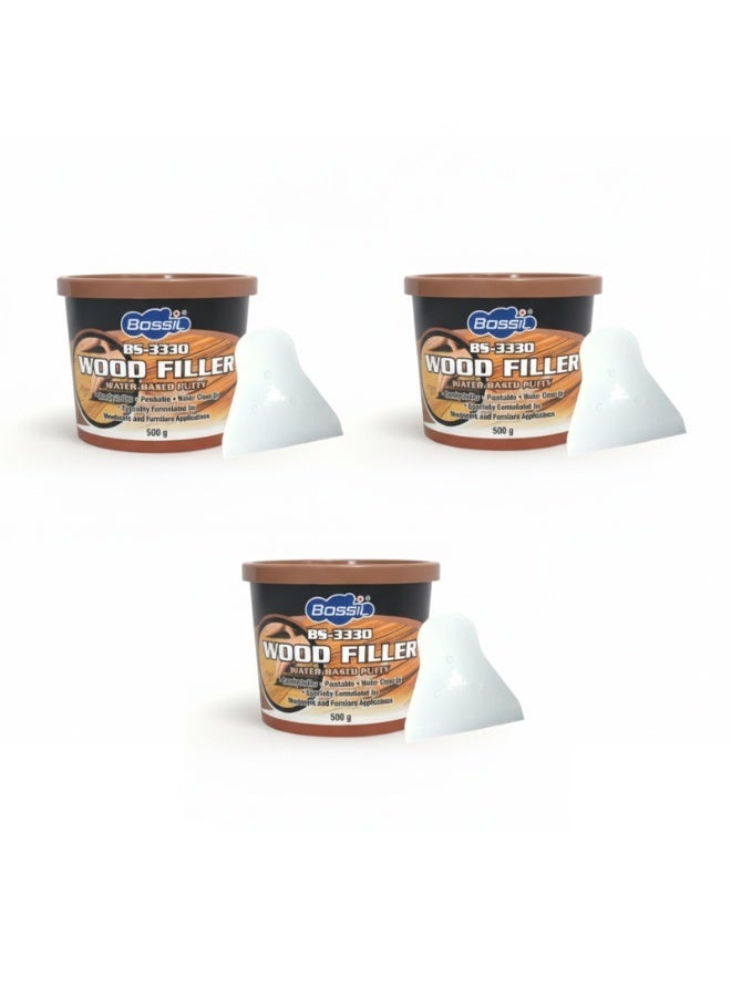 Hitex معجون الخشب بوسيل - معجون خشب مائي للأثاث والأعمال الخشبية، جاهز للاستخدام، قابل للدهان، سهل التنظيف بالماء، 500 جرام - Image 1