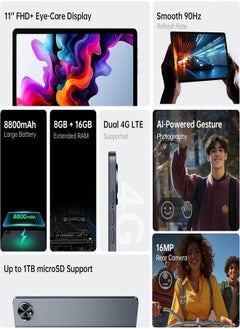 BLACK SHARK Android Tablet Pad 6, Gaming and Multitasking Tablet,T616 & 8GB RAM, 11" FHD+ 90Hz Display, 256GB ROM,8800mAh Battery,8MP Front & 16MP Rear Camera- Green  - Image 2