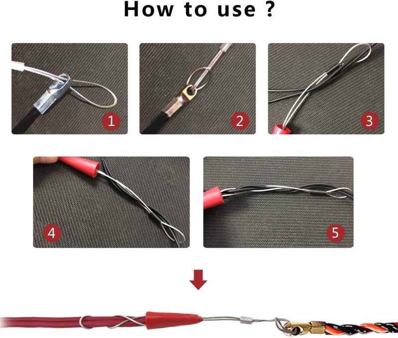 VGongTech 20M 66ft Cable Puller Kit Through Wall Fish Tape 4mm PET Electrical Cable Puller Wire Guide Device Threader Duct Rodder Fish Cable Fastener - Image 5