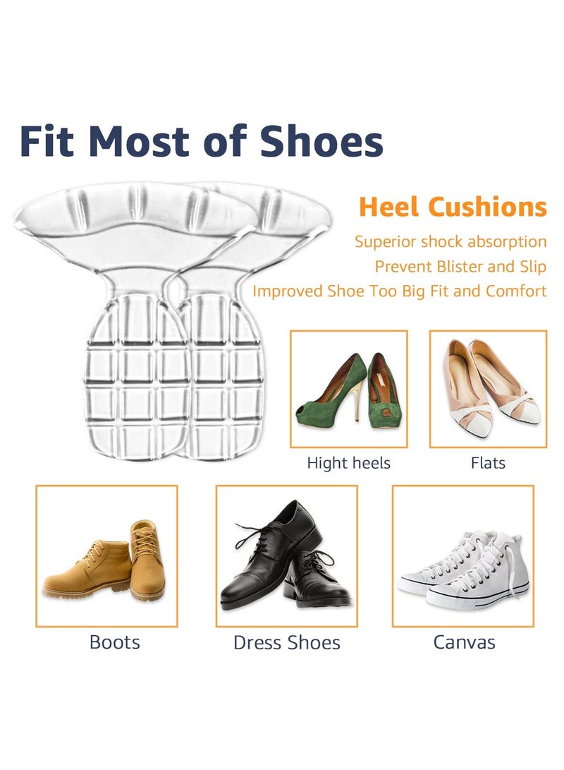 Zikra Heel Grips for Loose Shoes, Shock Absorbing Gel Heel Pads, Prevent Blister and Slip, Heel Protector Shoe Inserts for Women Heels Improved Shoe Too Big Fit and Comfort (Clear+Beige) - Image 5