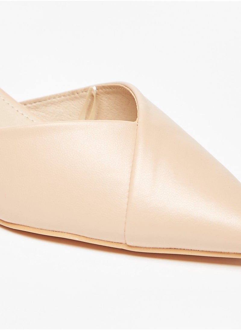 Flora Bella - Pointed Toe Slip On Mules with Block Heels - Image 1
