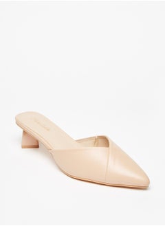 Pointed Toe Slip On Mules with Block Heels