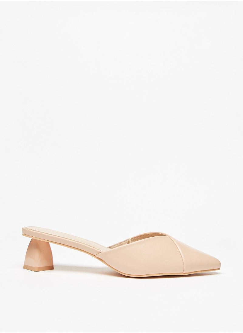 Flora Bella - Pointed Toe Slip On Mules with Block Heels - Image 1