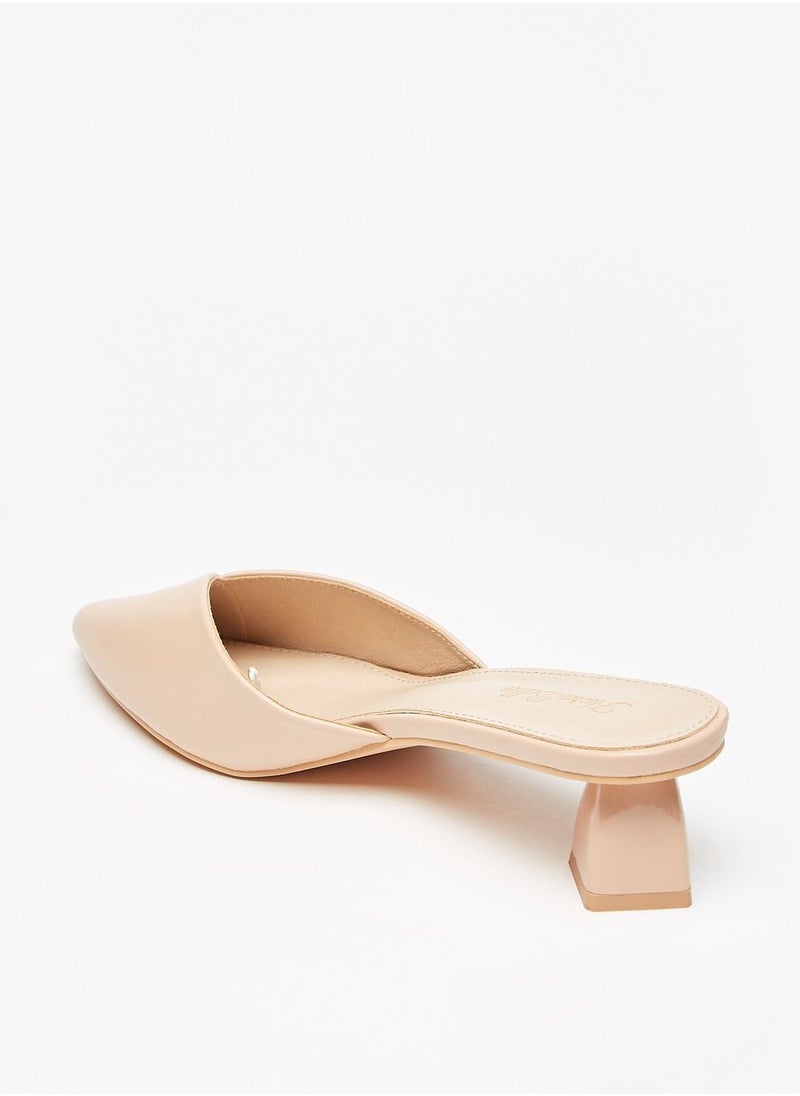 Flora Bella - Pointed Toe Slip On Mules with Block Heels - Image 1