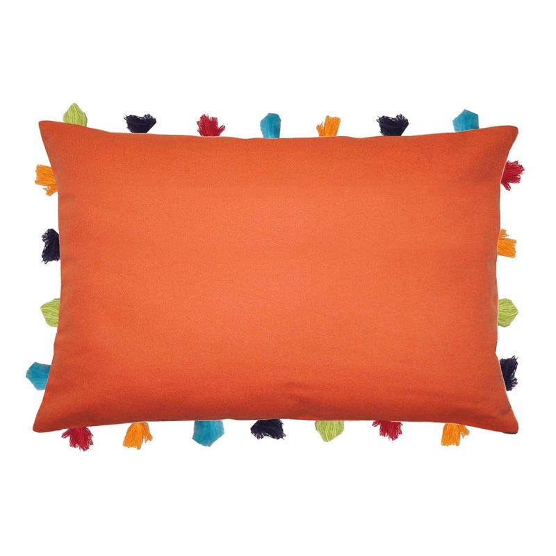 Lushomes Plain Cotton Cushion CoverPillow Cover 14 x 20 Set of 3 Red - Image 2