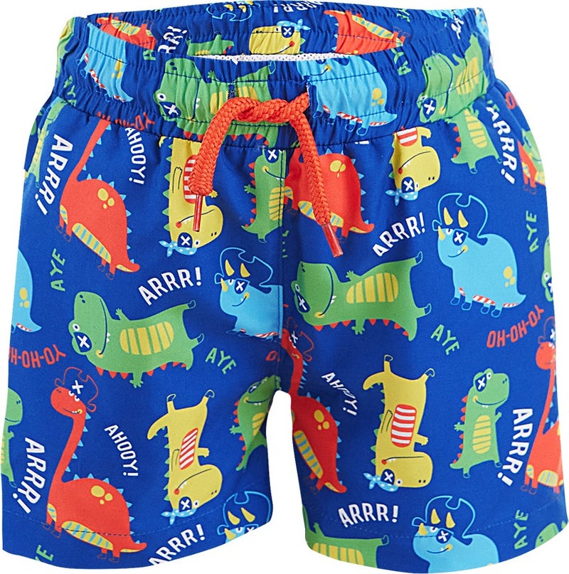 Denokids Dinosaur Boys Navy Blue Swim Shorts Swimsuit  - Image 1