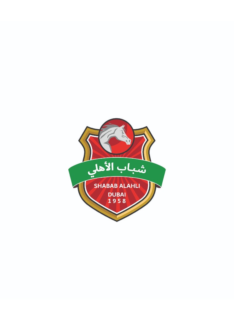 Shabab Alahli Dubai Club Crest Car Sticker, Vinyl, Glossy Finish, Red, White, Green and Gold, Waterproof, Modern Style - Image 1