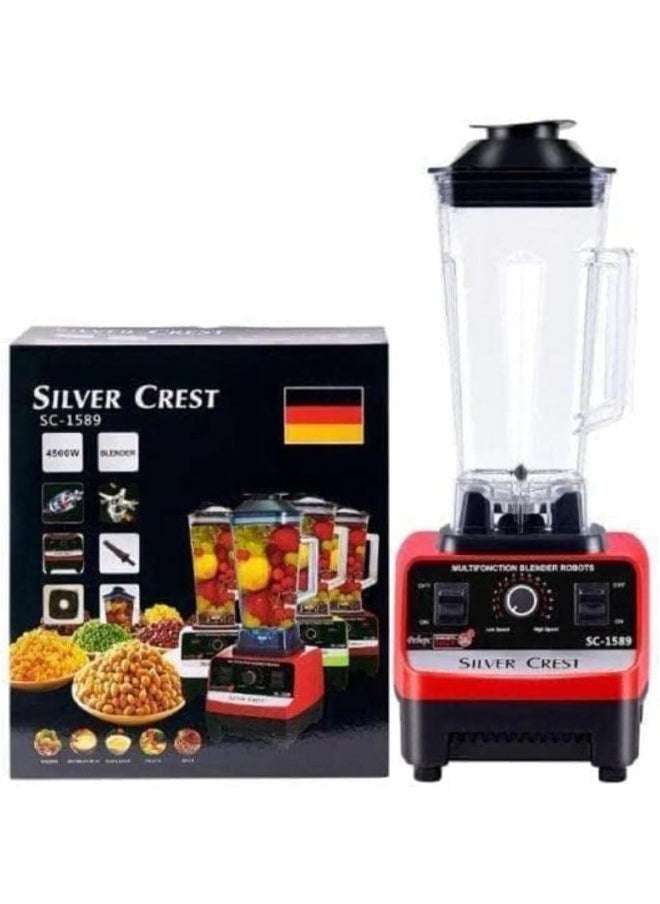 SILVER CREST - Silver Crest 4500W Heavy Duty Commercial Grade BlenderMultifunctional  Juicer Mixer with 2 Jars SC 1589 Dishwasher Safe, Stainless Steel Blades Fruit Processor, Grinder, Smoothie Maker - Image 1