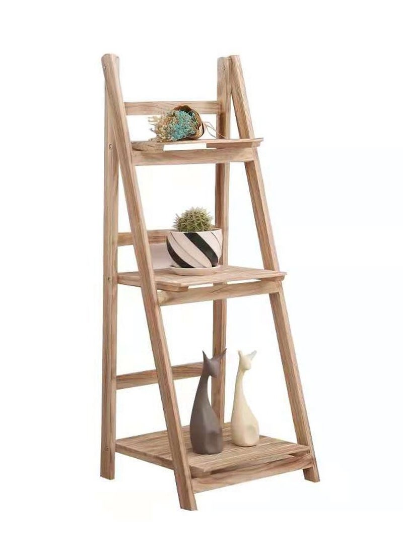 Generic FFD Wooden Flower Stand Plant Display Shelf Multilayer Simplicity Book Shelves Towel Holder Bathroom Shelf for Home Garden Patio Corner Outdoor Indoor Balcony Decoration - Image 2