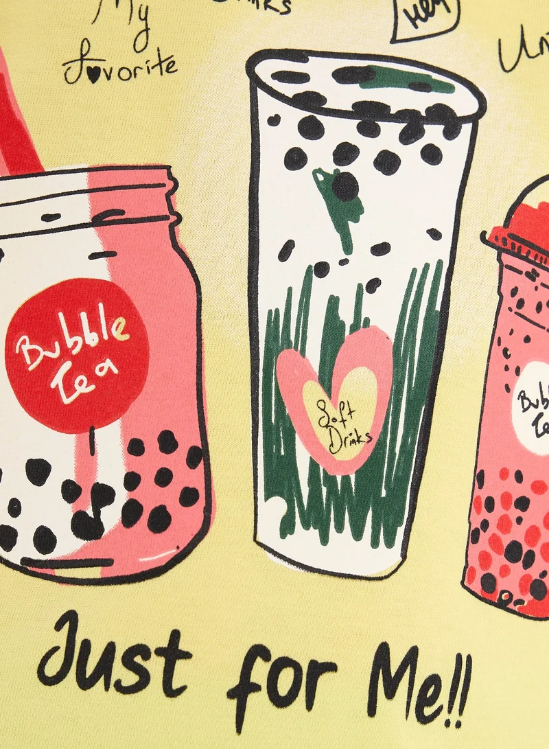 فكتور اند جين تيشيرت فيكتور وجين للبنات - أصفر