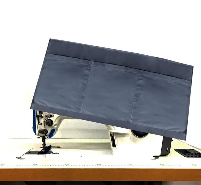 MetDeals Waterproof Sewing Machine Polyester Cover with 3 Storage PocketsTailoring Silai Machine Compatible with Most Standard Singer Juki Jack Usha Grey 21 X 85 X 11 Inch Pack Of 1  - Image 1