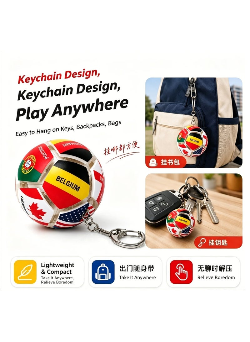 Verdant Reverie 2026 Football Soccer Keychain with National Flags, Mechanical Push Button Key Ring, Backpack Charm, Sports Fan Souvenir Gift for Men, Kids & Football Lovers - Image 5