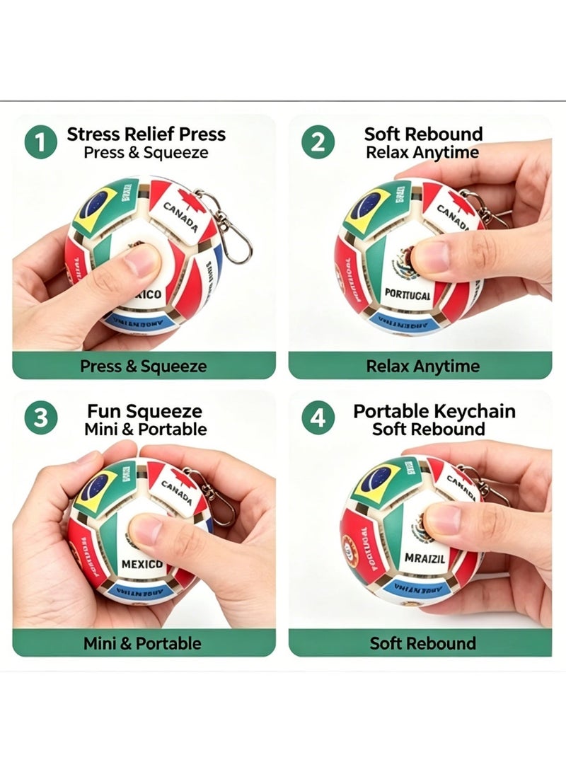 Verdant Reverie 2026 Football Soccer Keychain with National Flags, Mechanical Push Button Key Ring, Backpack Charm, Sports Fan Souvenir Gift for Men, Kids & Football Lovers - Image 3