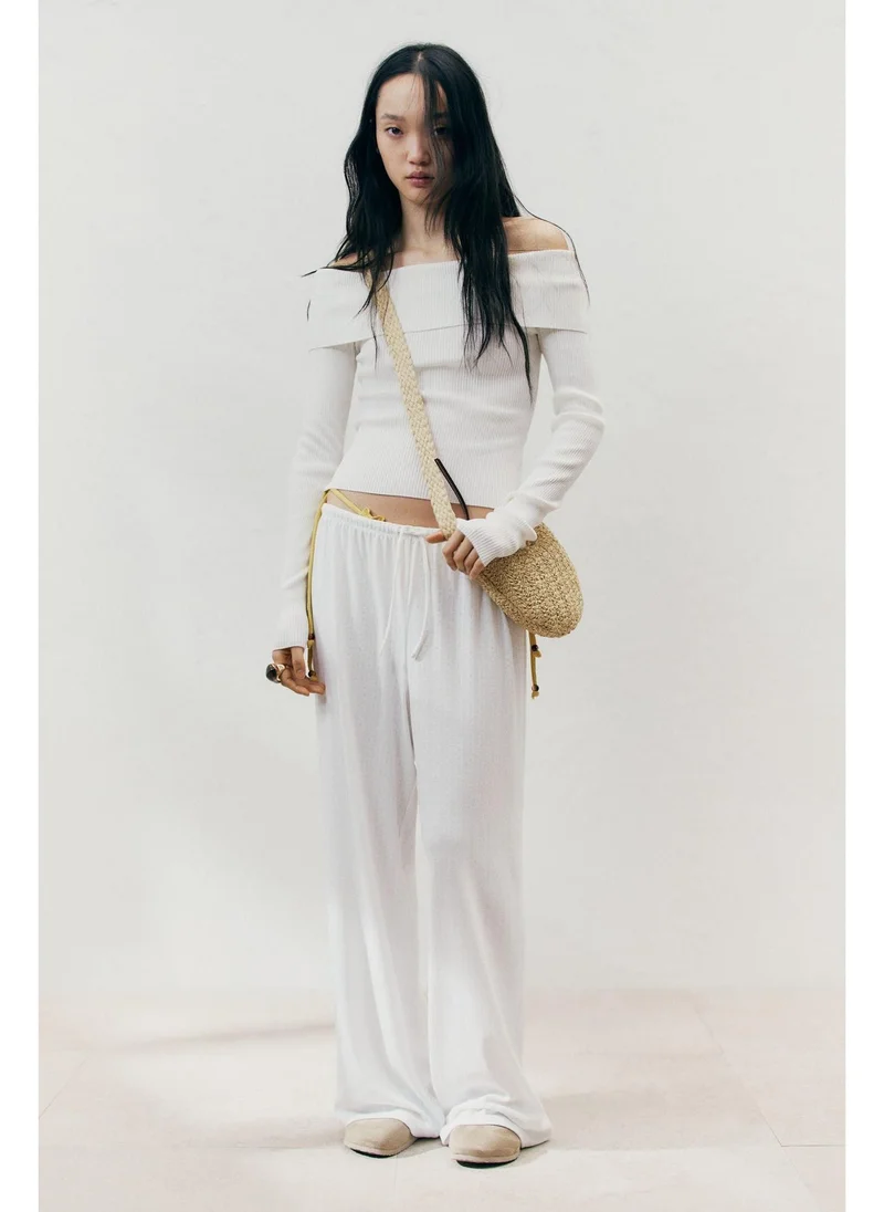 اتش اند ام Wide drawstring trousers