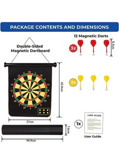 Arabest Magnetic Dart Board for Kids, Double Sided Dart Board Games Set, Indoor Outdoor Darts Game with 6pcs Safe Magnetic Darts, Gifts for Teenage Boys Girls from 5 years old  - Image 3