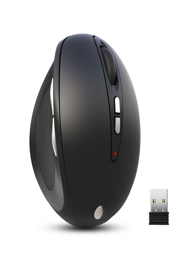 YWYT G836 2.4G Wireless Optical Ergonomic Vertical Mice with 3 Adjustable DPI Plug and Play for PC Laptop Black - Image 1