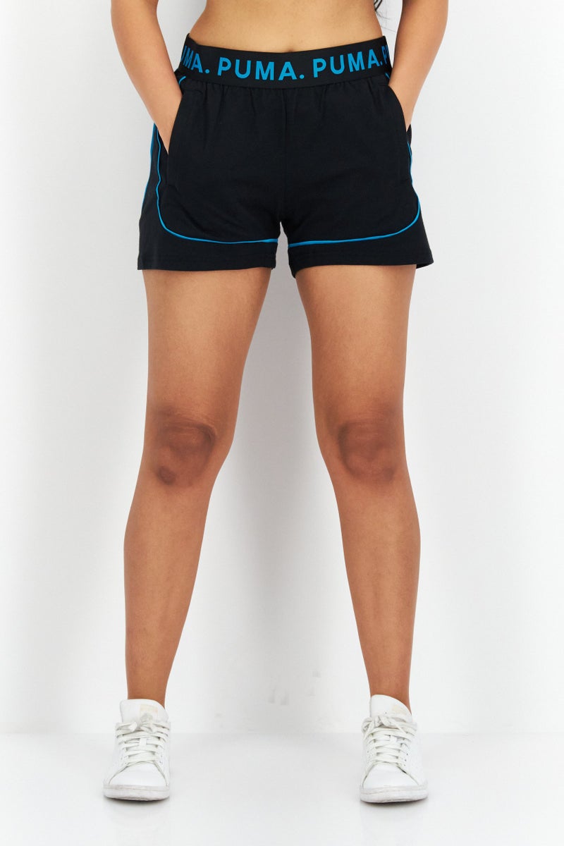 PUMA Women Sportswear Fit Brand Logo Running Shorts, Navy Blue Combo - Image 1