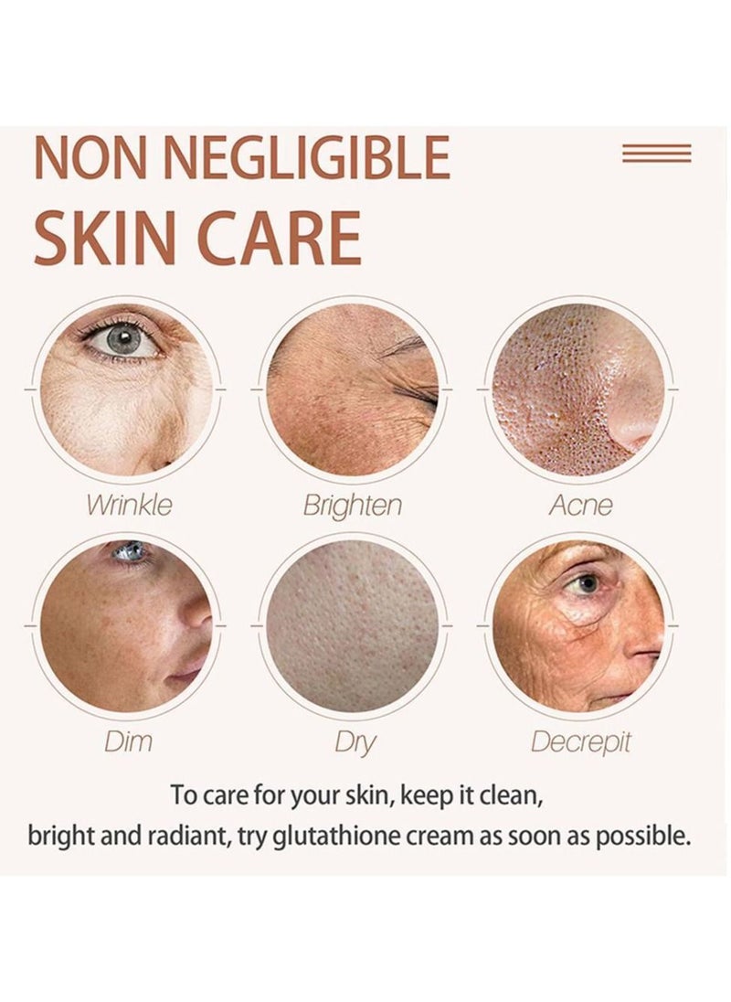 Glutathione White Cream Dark Spot Corrector for Face and Body Dark Spot Fade Cream Enhanced with Advanced Ingredients Improve Skin Smooth Wrinkles and Enhances Skin Radiance 50g