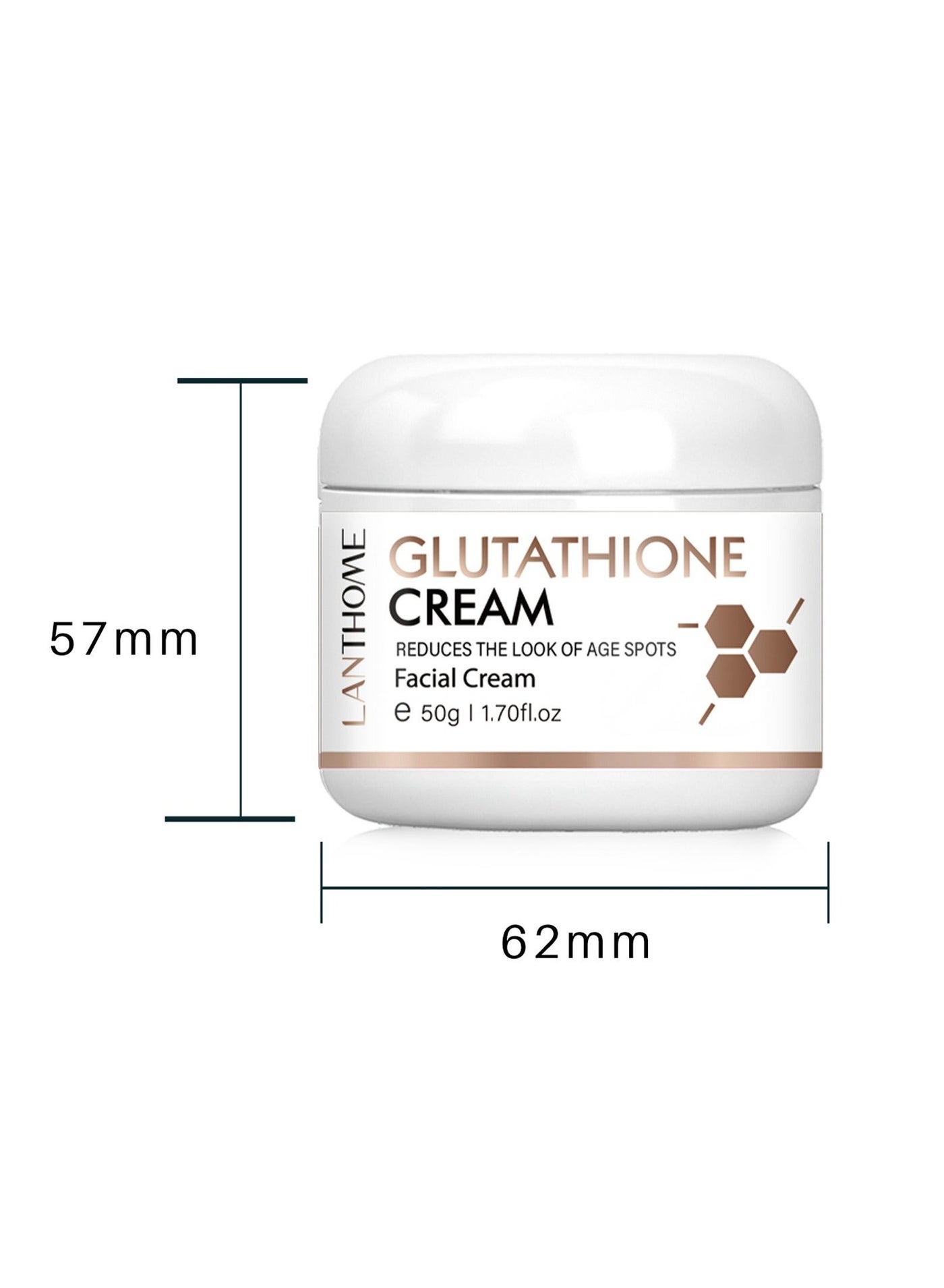 Lanthome Glutathione White Cream Dark Spot Corrector for Face and Body Dark Spot Fade Cream Enhanced with Advanced Ingredients Improve Skin Smooth Wrinkles and Enhances Skin Radiance 50g