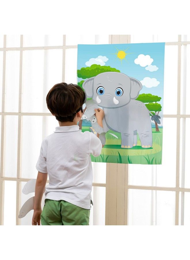JOYIN Pin The Nose On The Elephant Game 21'' X 28'' Elephant Themed Party Games With 24 Pcs Elephant Nose Stickers Make A Face Sticker Mix And Match Favors Party Games Decorations For Party Games - Image 4